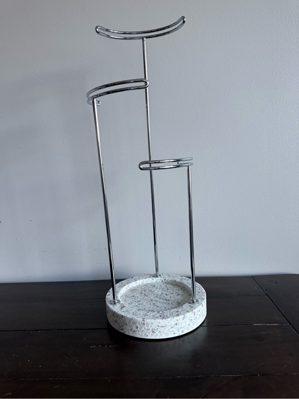 Umbra Terrazzo Bathroom Vanity Organizer Hair Dryer Holder Styling Tool Stand